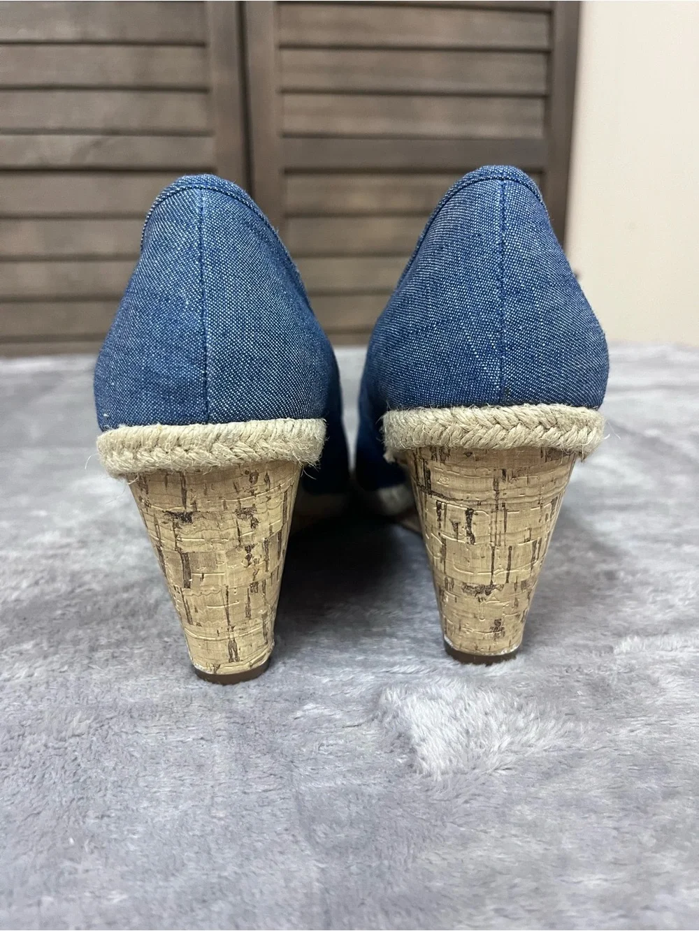 Skechers Denim Blue Espadrille Wedge Heels